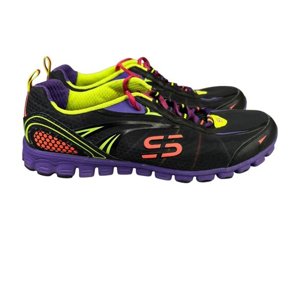 Skechers Flex Shoes Womens 11 Rainbow Neon Colorful Running Athletic 22257 - Picture 2 of 13